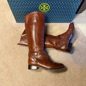 Tory Burch Brita Riding Boot in Sierra Brown